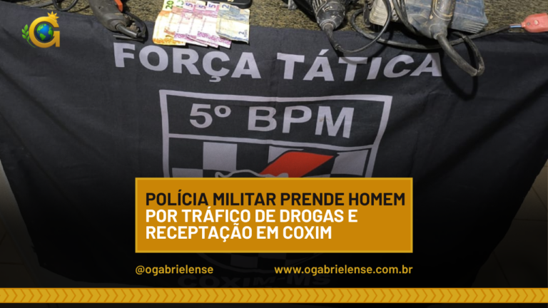 Polícia Militar prende homem por tráfico de drogas e receptação em Coxim