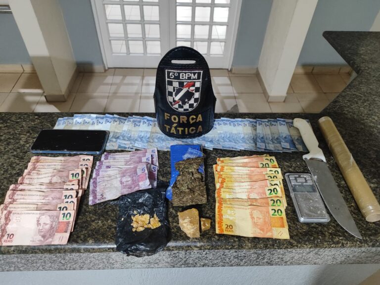 Polícia Militar apreende adolescente por ato infracional análogo ao tráfico de drogas em Coxim
